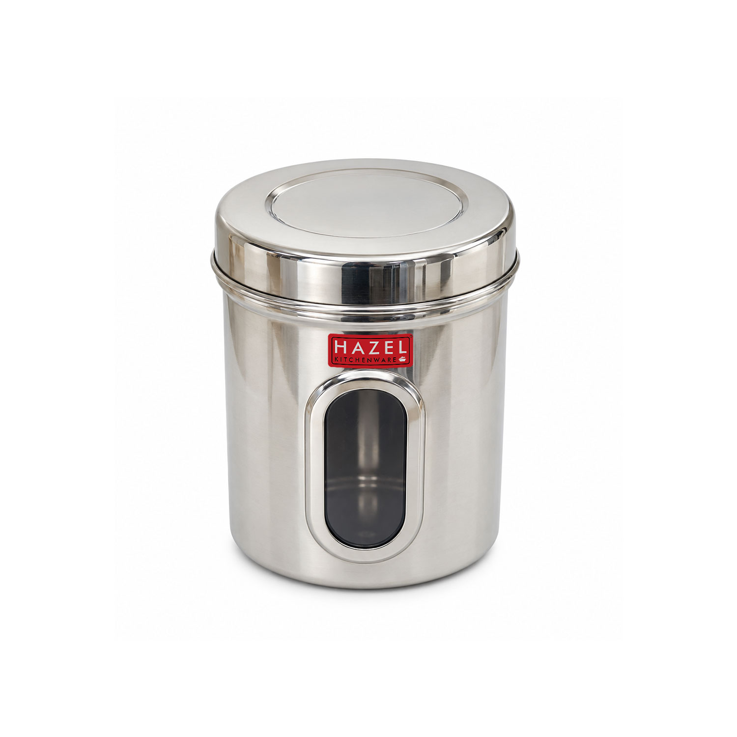 HAZEL Stainless Steel Transparent Kitchen Storage Containers with Air Tight Lid, 1700 ML, Set of 2