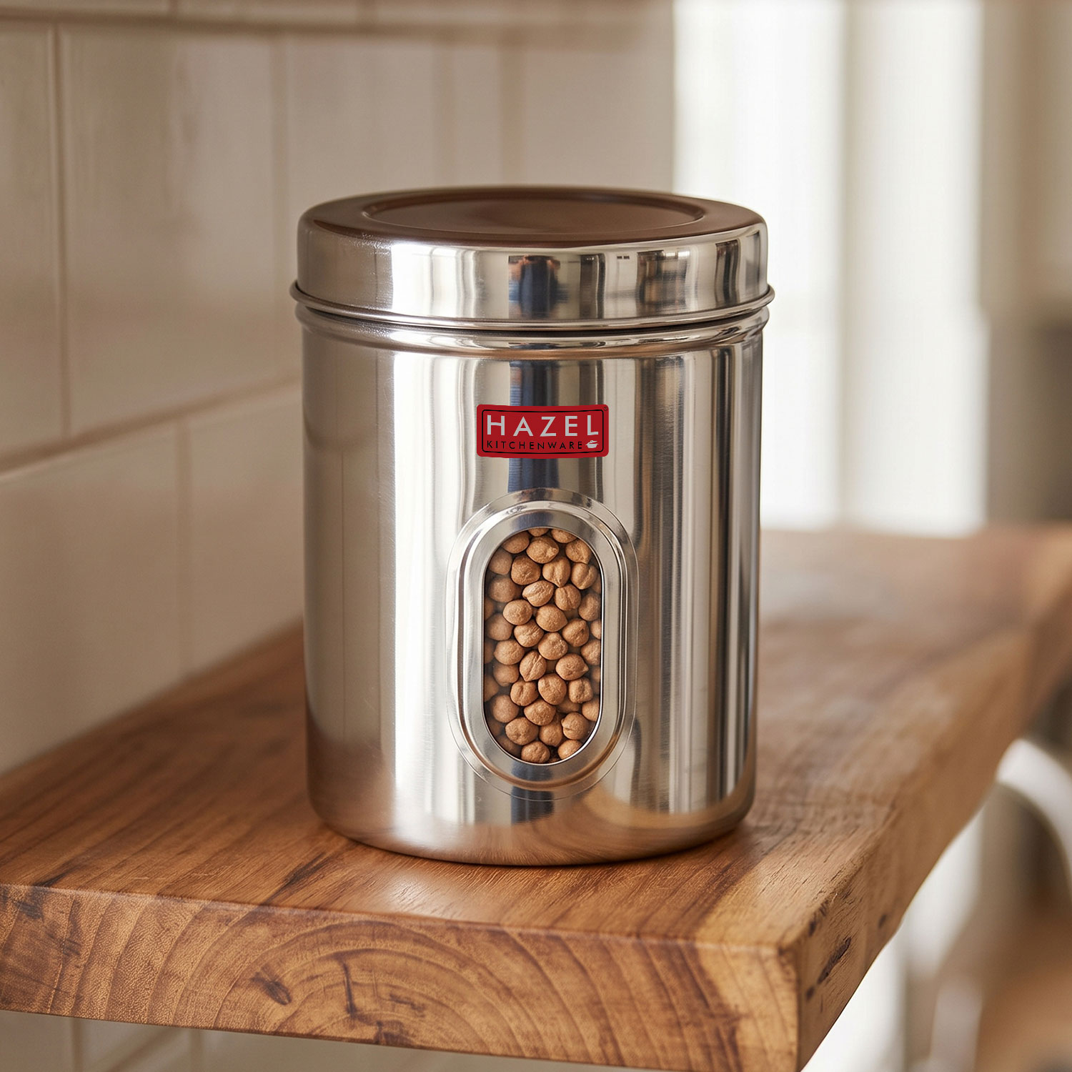 HAZEL Steel Kitchen Storage Containers | See Through Air Tight Containers for Storage, 2850 ML