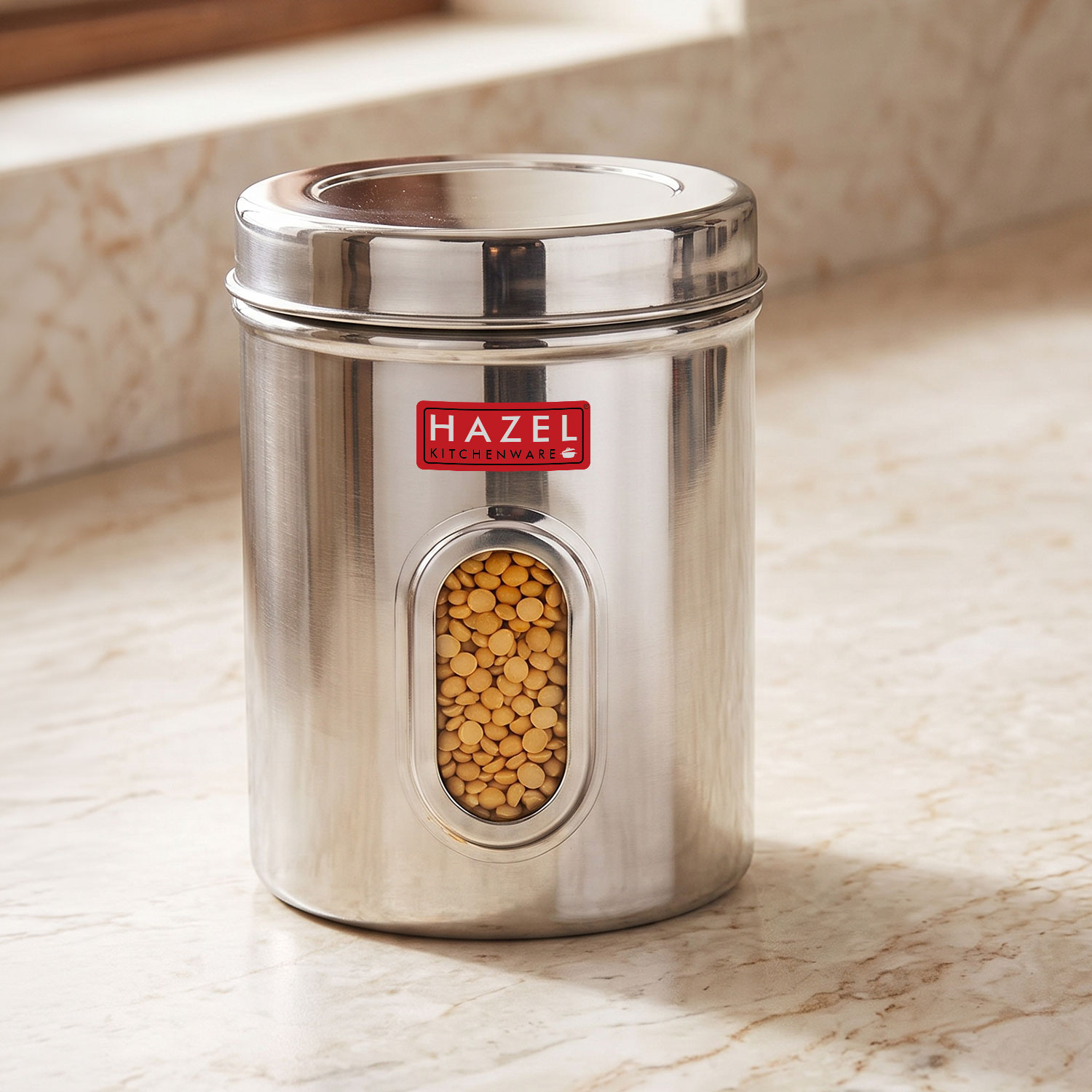 HAZEL Steel Kitchen Storage Containers | See Through Air Tight Containers for Storage, 2850 ML