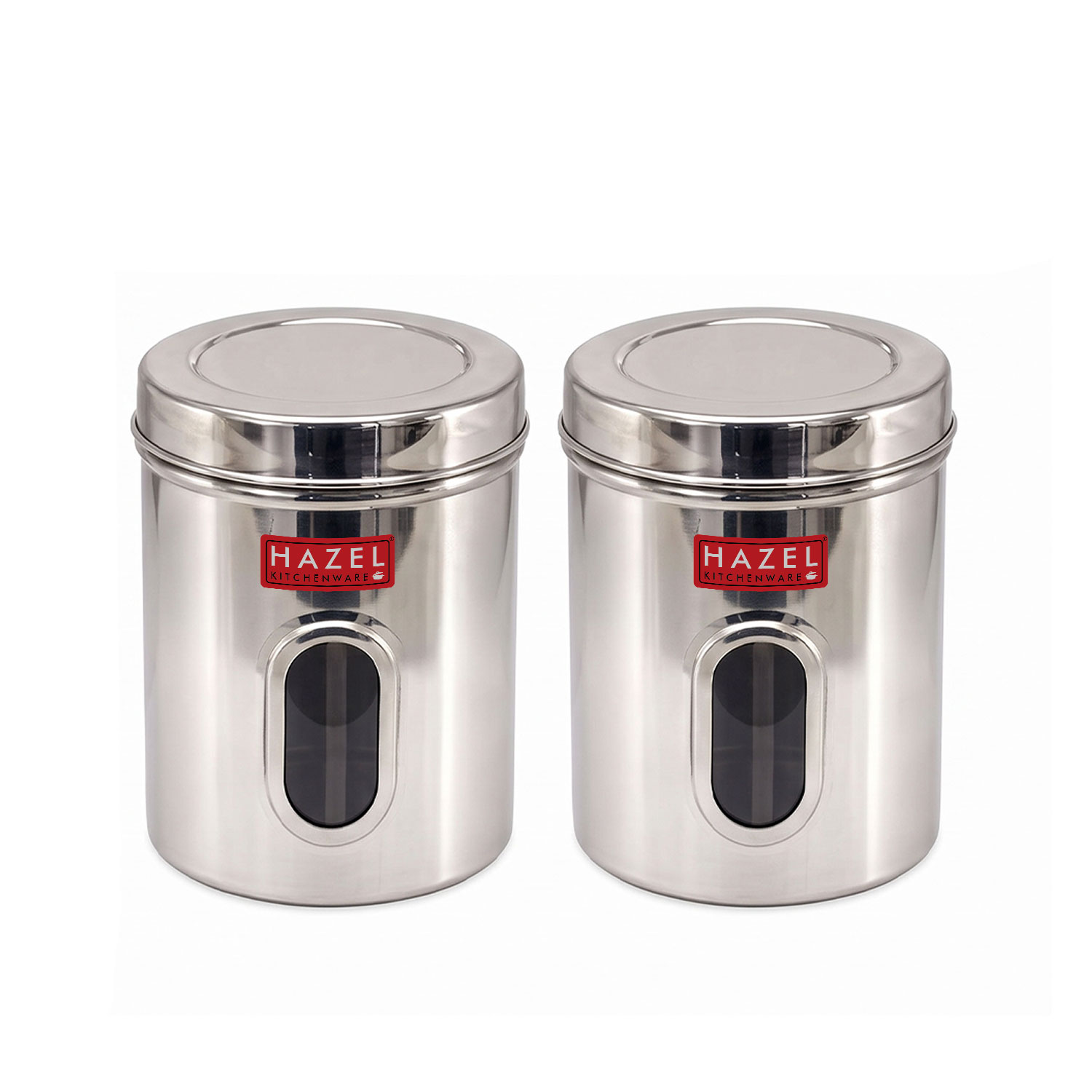 HAZEL Steel Kitchen Storage Containers | See Through Air Tight Containers for Storage, 2850 ML, Set of 2