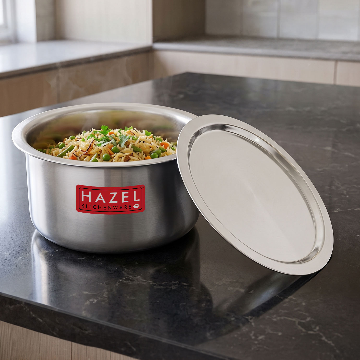 HAZEL Aluminium Tope with Lid | Food-Grade Aluminium Kitchen Utensils for Traditional Indian Cooking |Combo of Tope with Lid, 3500 ml