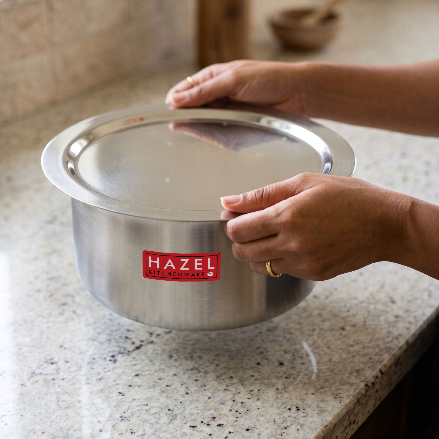 HAZEL Aluminium Tope with Lid | Food-Grade Aluminium Kitchen Utensils for Traditional Indian Cooking |Combo of Tope with Lid, 3500 ml