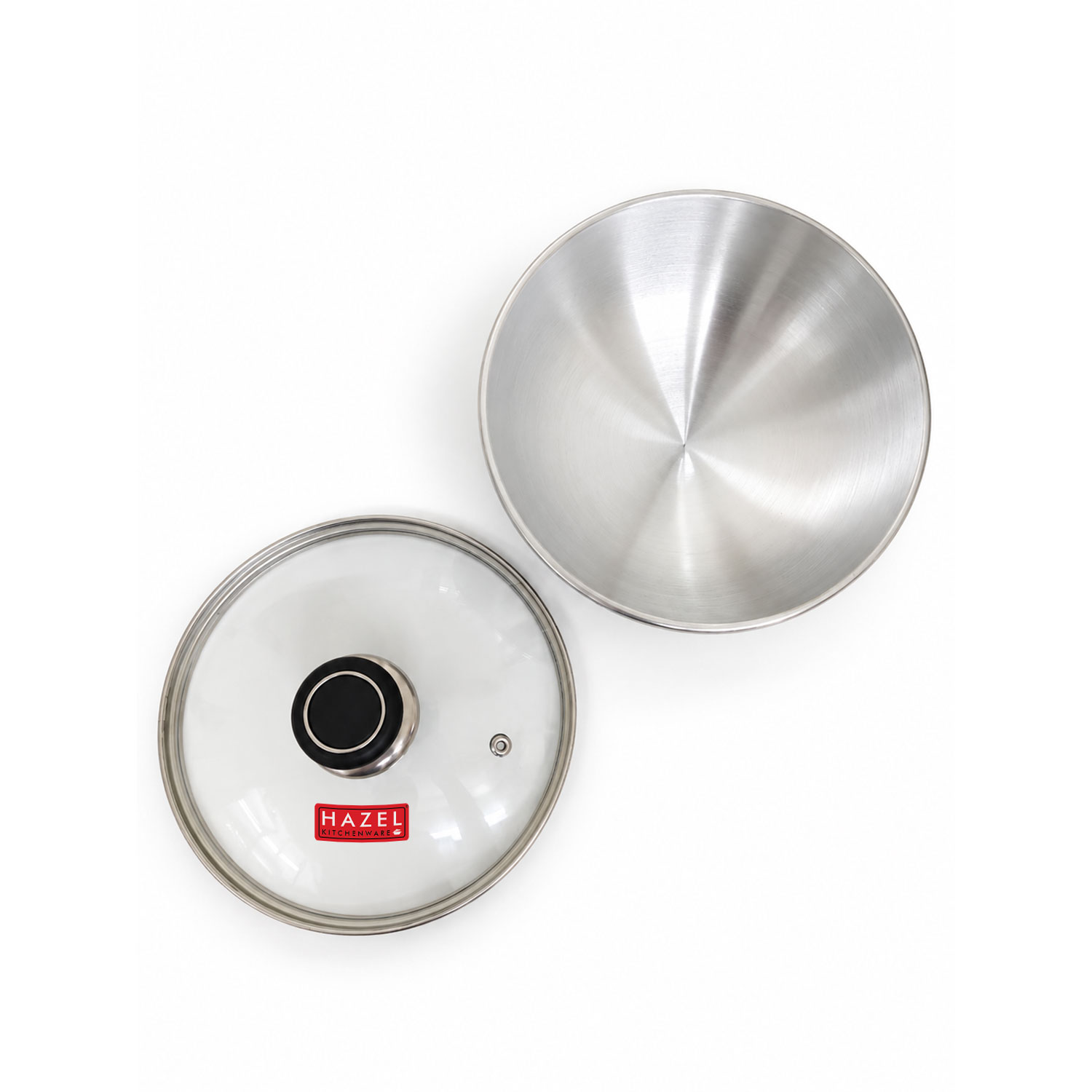 HAZEL Aluminium Kadai Without Handle | Aluminium Tasra Tasla Cookware with Glass Cover Lid, 1500 ML