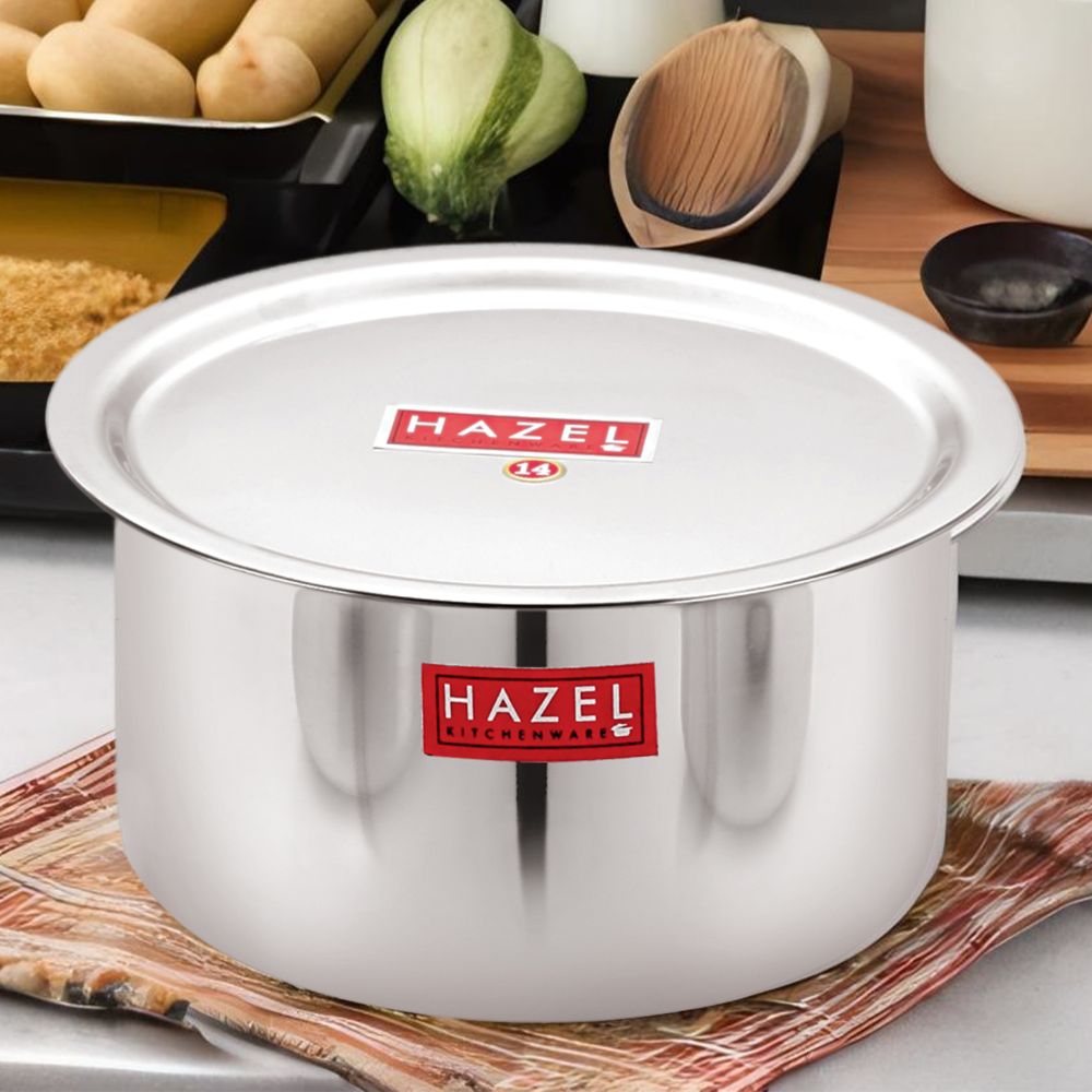 HAZEL Stainless Steel Patila with Premium Heavy Gauge Round | Bhagona for boiling