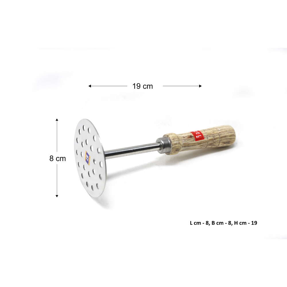 HAZEL Stainless Steel Vegetable and Pav Bhaji Round Smasher MasherÂ 