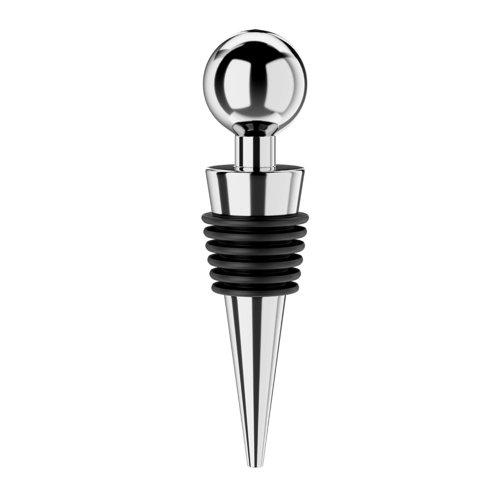HAZEL Stainless Steel bottle cork | Wine Bottle Stopper with Rubber Grip, Silver