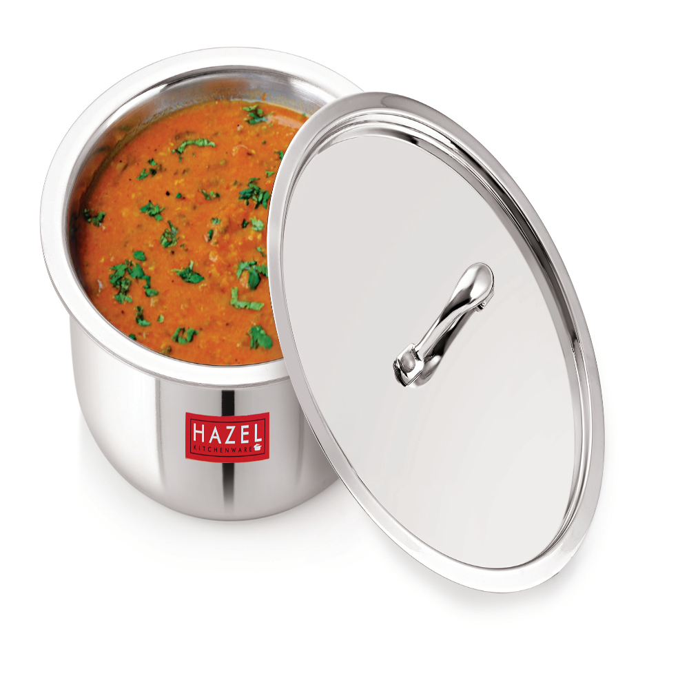 HAZEL Triply Stainless Steel Induction Bottom Tope With Stainless Steel Lid, 2 Litre, 18.5 cm