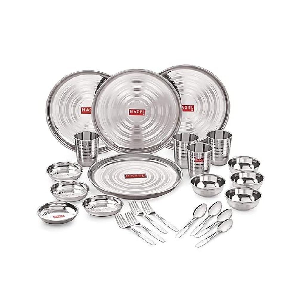 HAZEL Stainless Steel Dinner Set 24 Pcs Designer Gift Set 