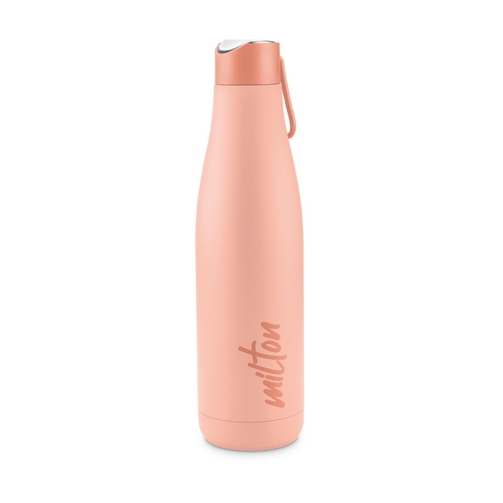 Milton Fame 800 Thermosteel Water Bottle 740 ml, 24 Hr Hot and Cold I Leak Proof Lid, ISI Certified I Vacuum Insulated I for Office, Gym, School I Peach