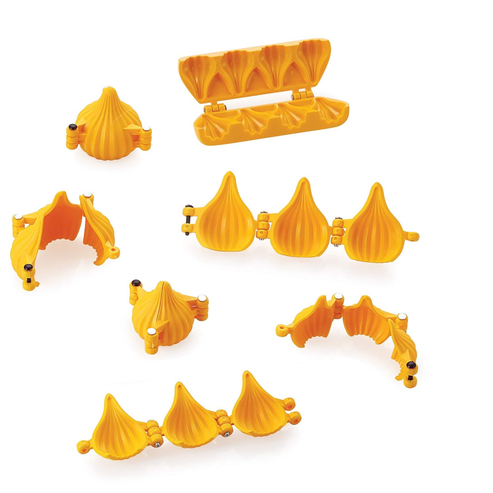 DS 6 Pcs Modak Sweet Mithai Chocolate Mould Sancha Sacha with Strip Mould Combo, Set of 7