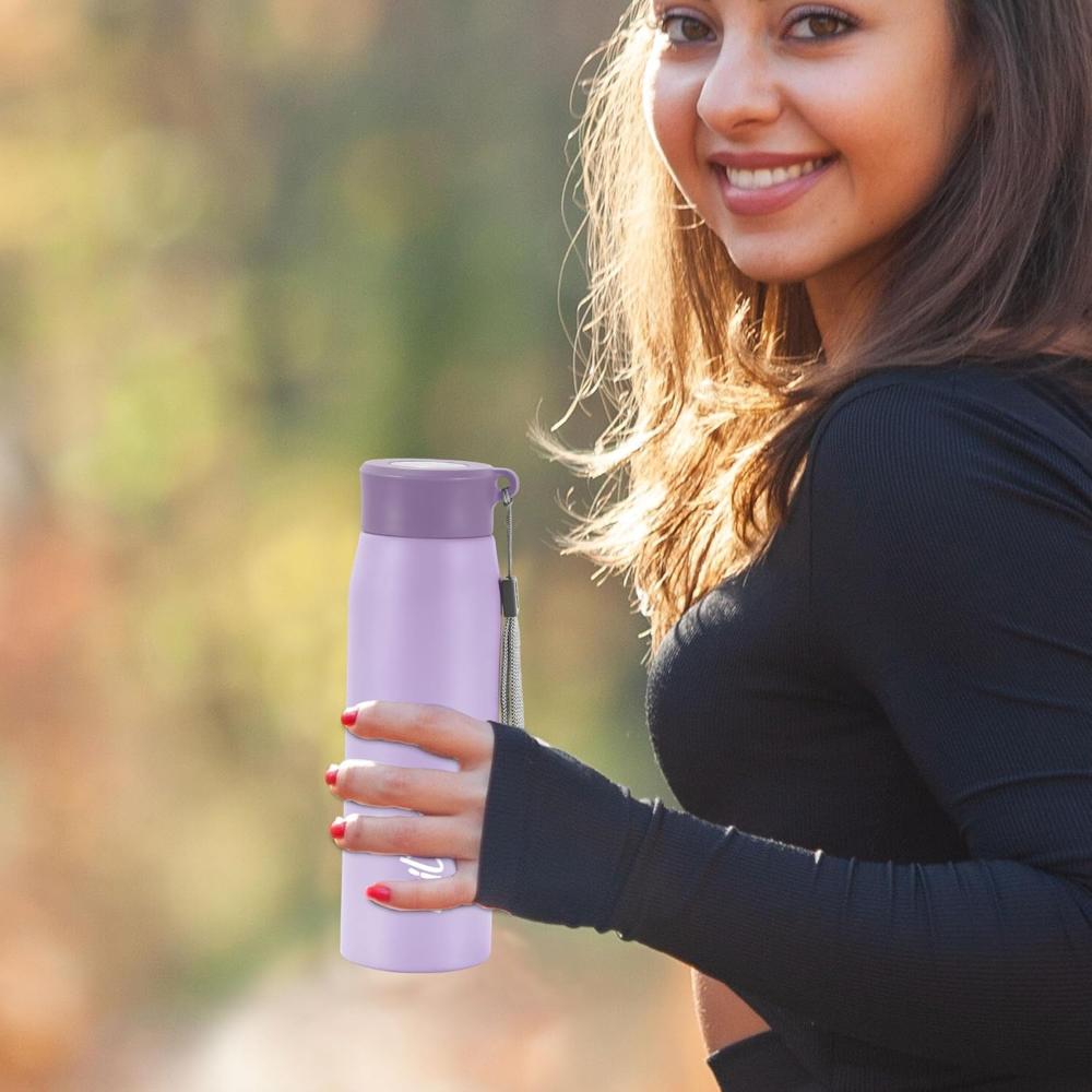MILTON Handy 650 Stainless Steel Sipper Water Bottle 690 ml, Single Walled, ISI Certified I Leak Proof Lid, Rust Proof I For School, Office, Gym I Purple