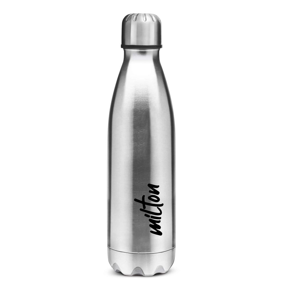MILTON Shine 1000 Stainless Steel Water Bottle 900 ml, Single Walled, ISI Certified I Leak Proof Lid, Rust Proof I For School, Office, Gym I Silver