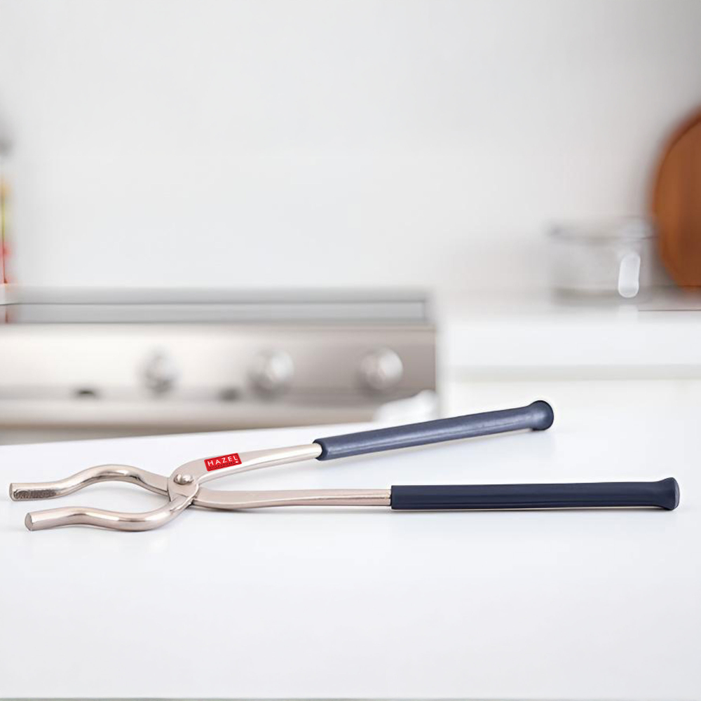 HAZEL Stainless Steel Pakkad for Kitchen | Matt Finish Tong for Holding Kitchen Utensil