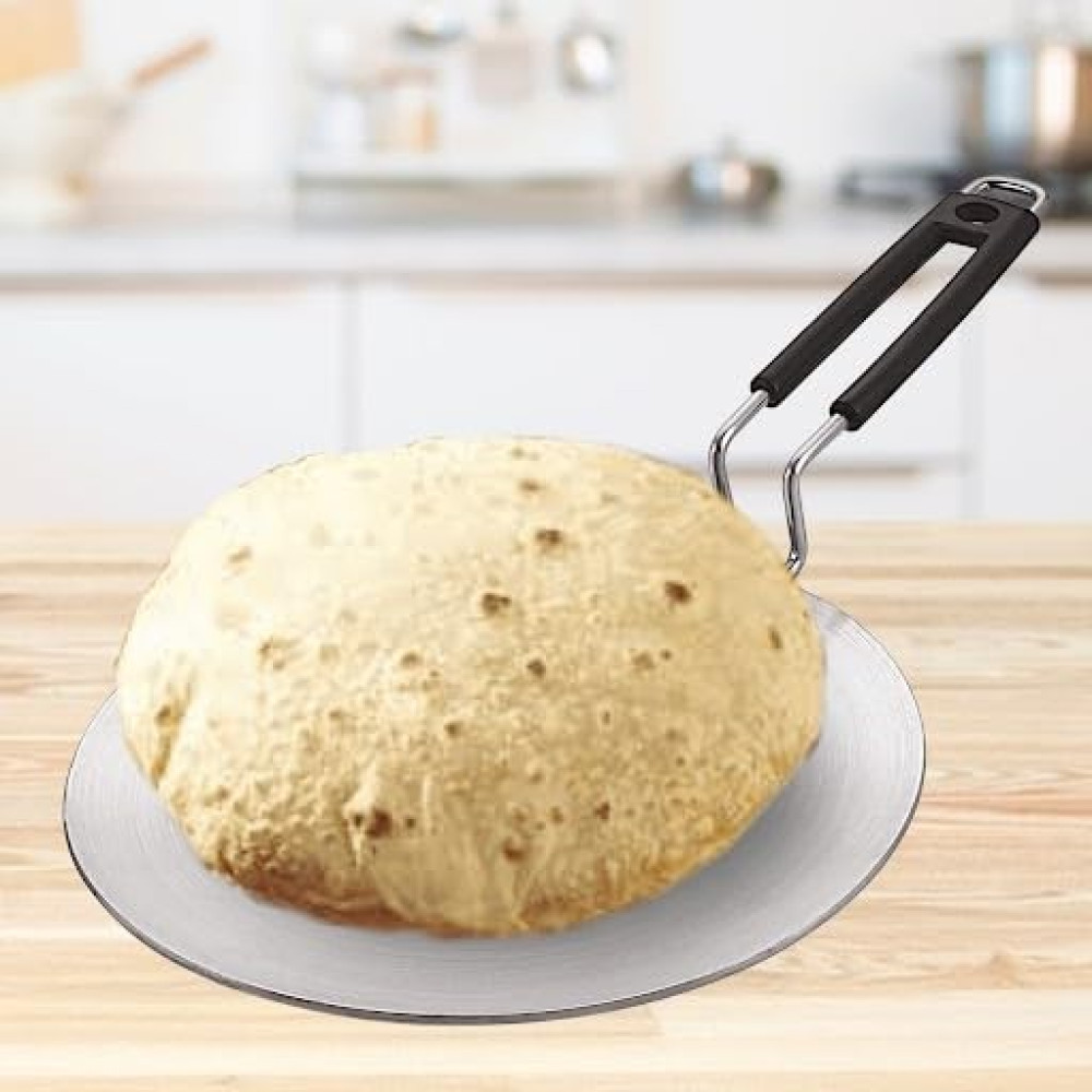 HAZEL Aluminium Chapati Roti Tawa 4 mm Heavy Gauge Concave Tawa, 30.2 cm