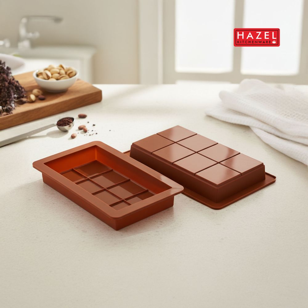 HAZEL Silicone Small Kunafa Chocolate Mould | Non-Stick & Flexible Bar Shape Mold for Homemade Chocolate, Jelly, Candy & Desserts | Oven & Freezer Safe (Brown)