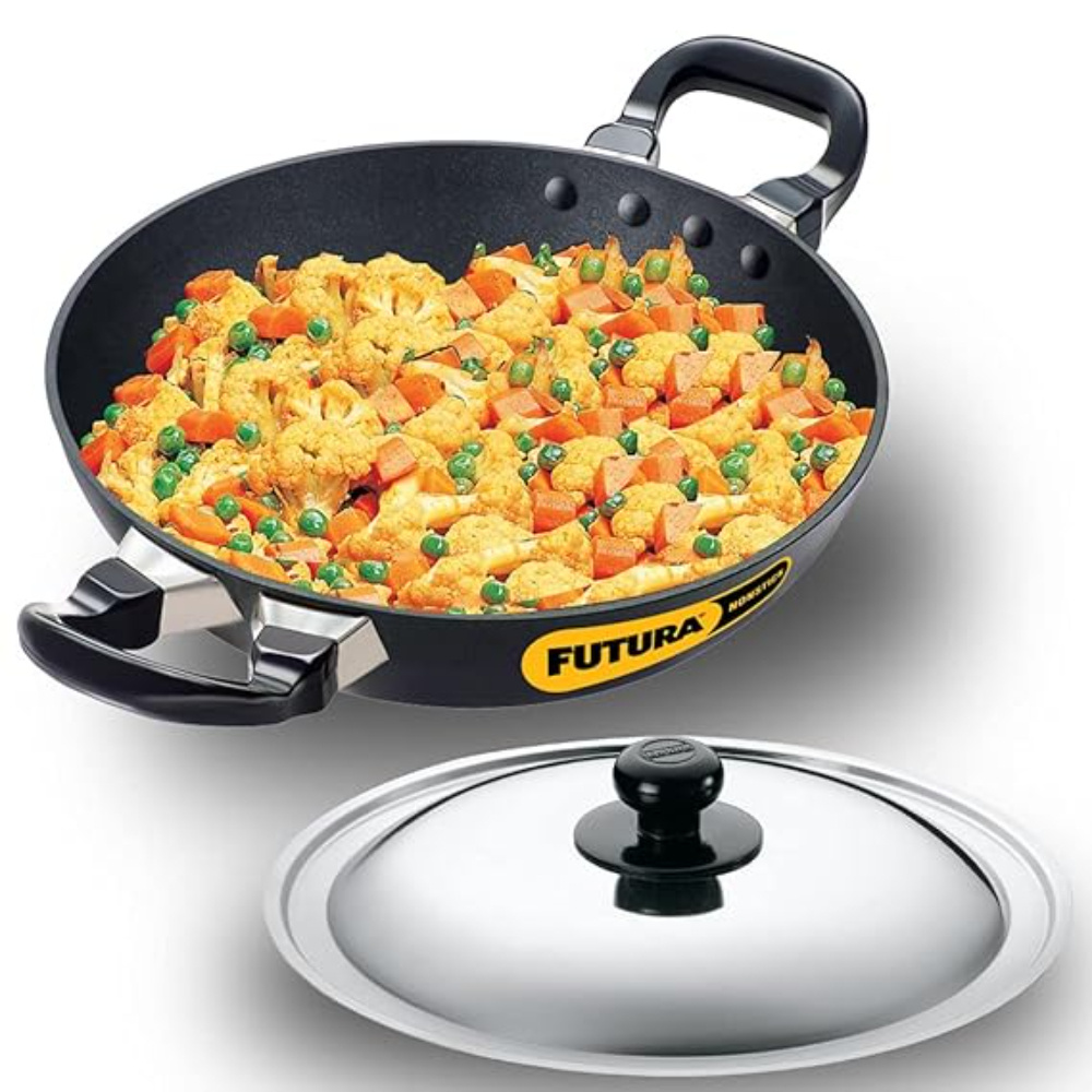 Futura Nonstick 1.5 L, 22 cm, 3.25 mm (Kadhai) with SS lid (Q19)