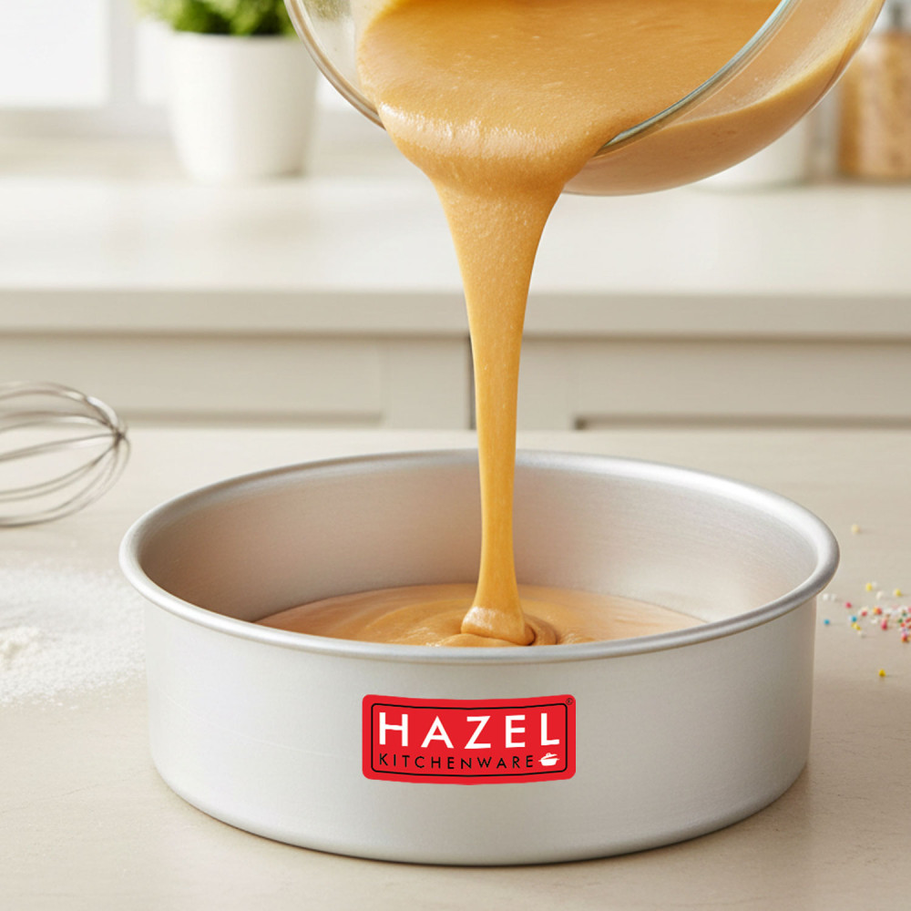 HAZEL Food Grade Aluminium Round Shape Cake Mould, 7 Inch