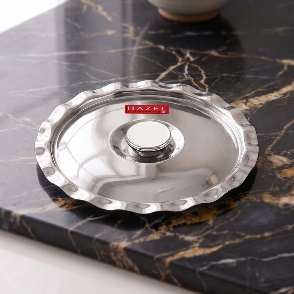 HAZEL Stainless Steel Utensil Cover Lid, 15 cm, Silver