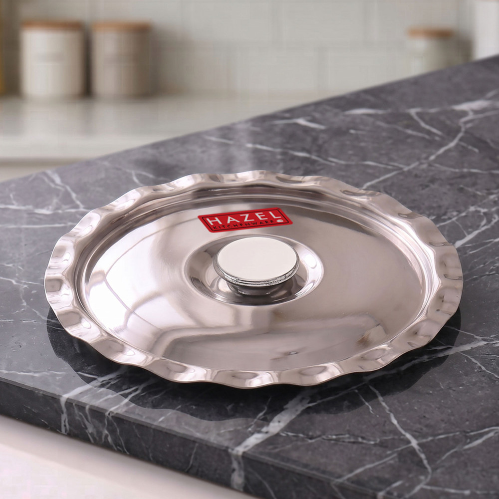 HAZEL Stainless Steel Utensil Cover Lid, 17 cm, Silver