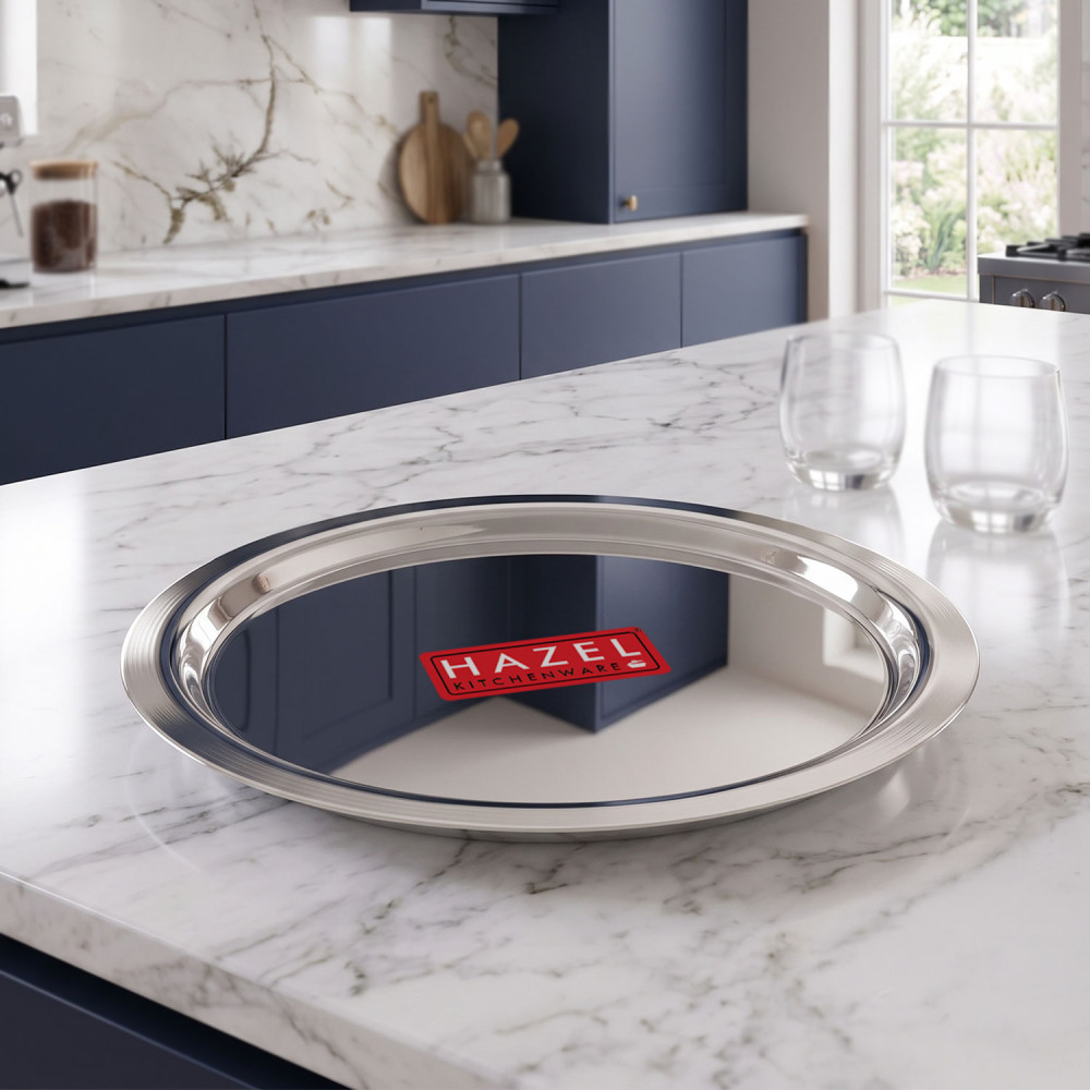 HAZEL Stainless Steel Lid Tope Cover Plates Ciba For Kadhai Vessels Pot Tope, 21.1 cm