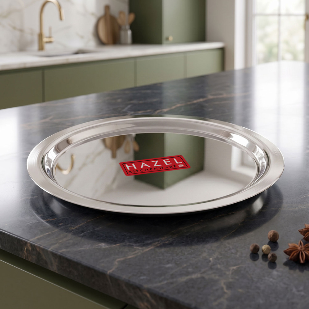HAZEL Stainless Steel Lid Tope Cover Plates Ciba For Kadhai Vessels Pot Tope, 22.5 cm