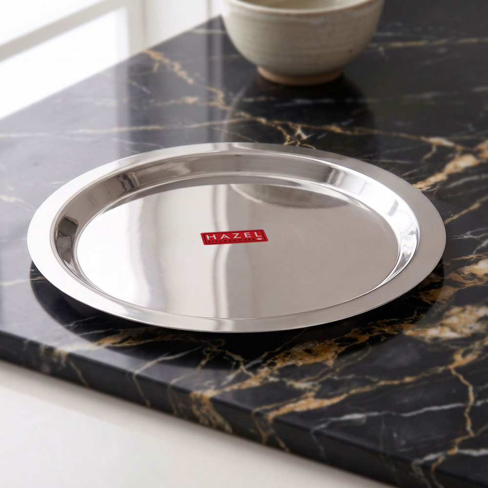 HAZEL Stainless Steel Lid Tope Cover Plates Ciba Only For Kadhai Vessels Pot Tope, 28.7 cm