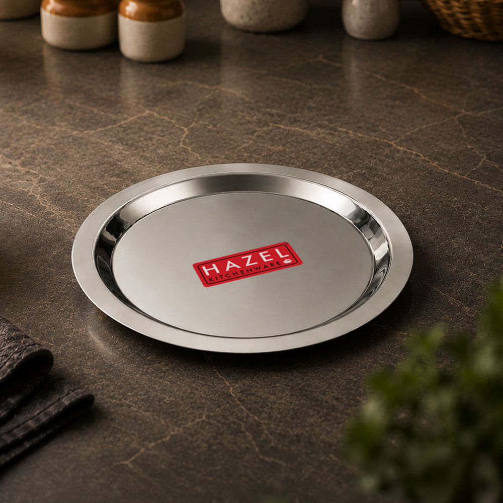 HAZEL Stainless Steel Lid Tope Cover Plates Ciba Only For Kadhai Vessels Pot Tope, 15 cm