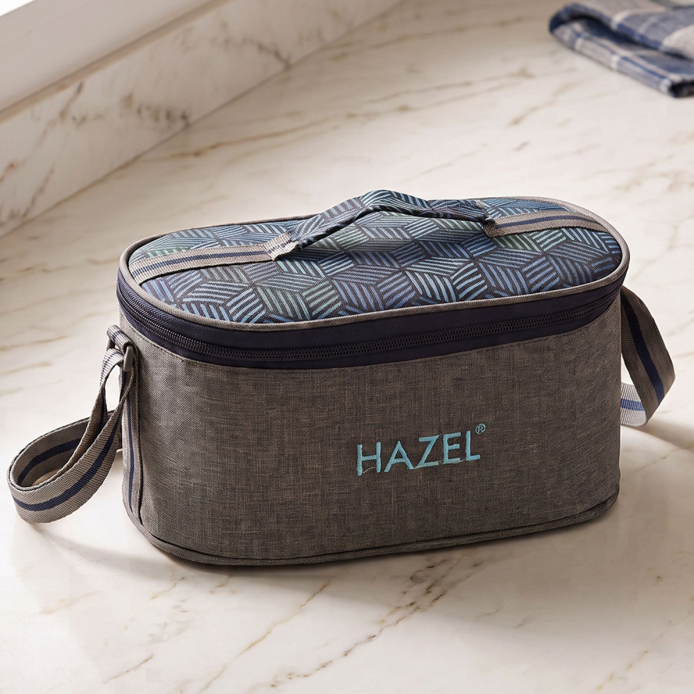 HAZEL Lunch Bag for Office Men and Women | Lenght 28 cm x Height 13.5 cm with Shoulder Handle | Water Resistant Tiffin Bag for Kids to School | Tiffin Cover Bag Only, Flat Bag