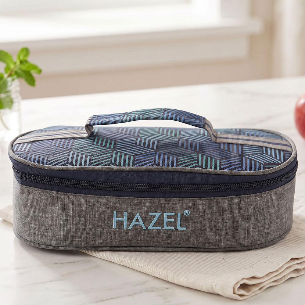 HAZEL Lunch Bag for Office & School | Water Resistant & Insulated Tiffin Cover Bag for Kids to School | Flat, Durable & Easy to Clean