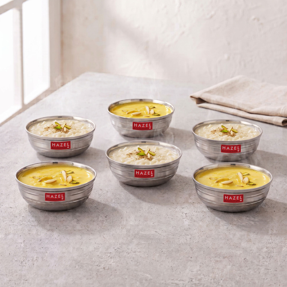 HAZEL Steel Vatti / Bowl - 6 Pcs Set - Small - M Vatti S10