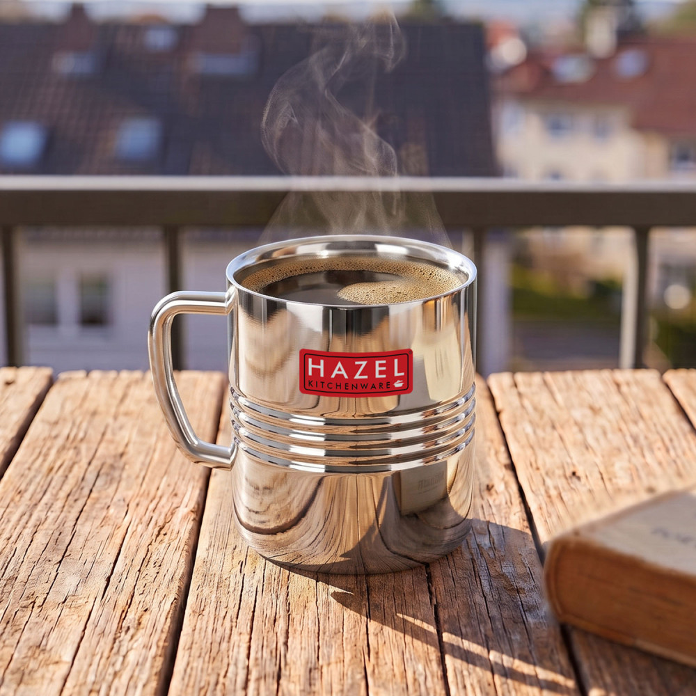 HAZEL Stainless Steel Green Tea Coffee Amrapali Mug, 1 Pc, 300 ml