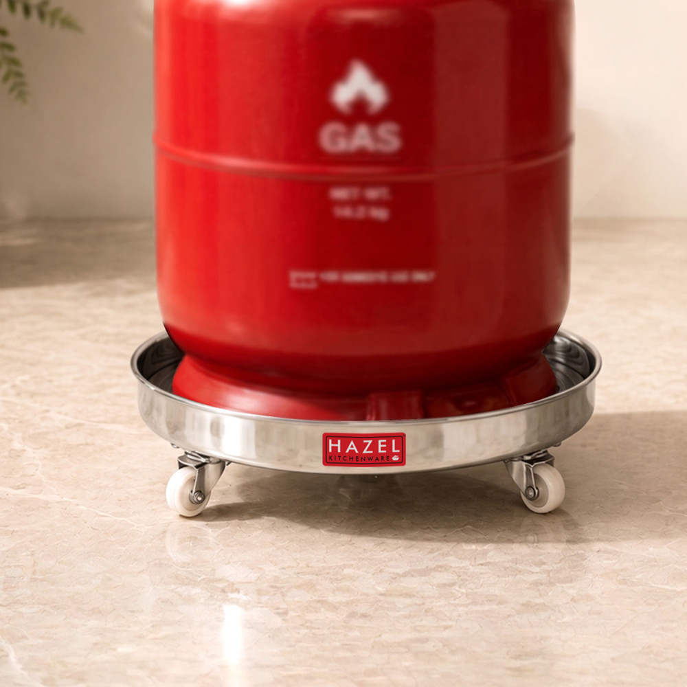 HAZEL Gas Cylinder Trolley With Rollers | Cylinder Stand for Kitchen