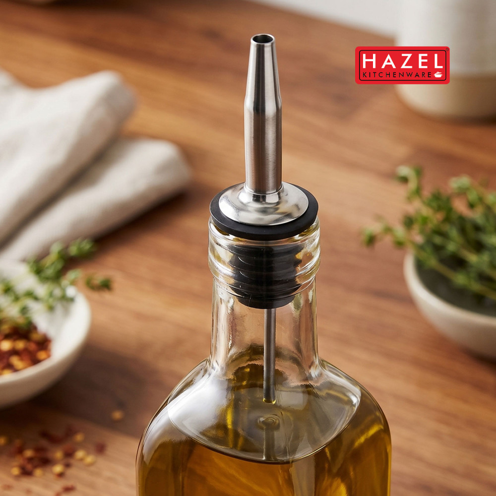 HAZEL Stainless Steel Bottle Pourer | Metal Pourer for all bottles, Silver