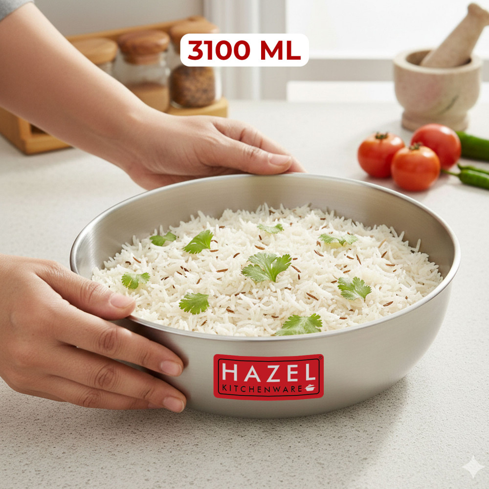 HAZEL 4mm Aluminium Induction Bottom Tasra, 3100 ML, Silver