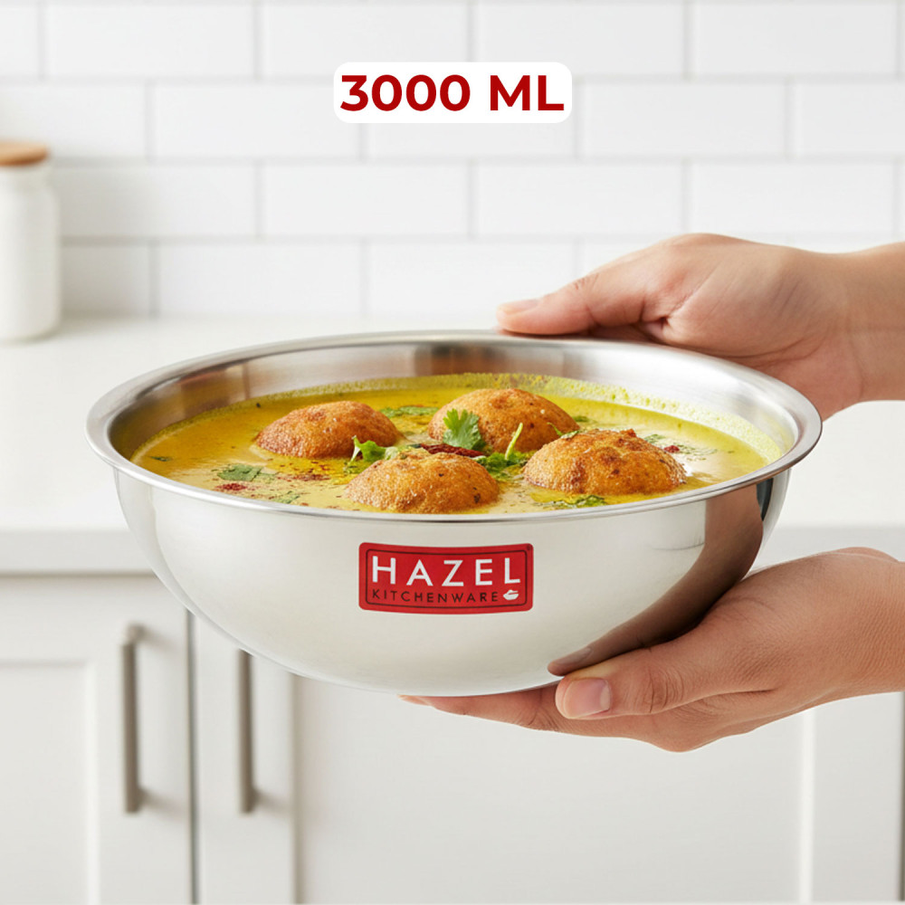 HAZEL Tri-Ply Stainless Steel Induction Bottom Tasra, 3 Litre, 26.5 cm