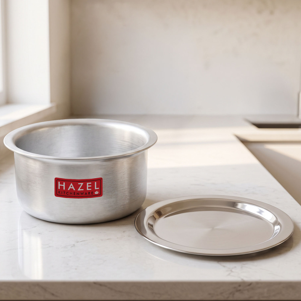 HAZEL Aluminium Tope with Lid | Food-Grade Aluminium Kitchen Utensils for Traditional Indian Cooking |Combo of Tope with Lid, 2300 ml