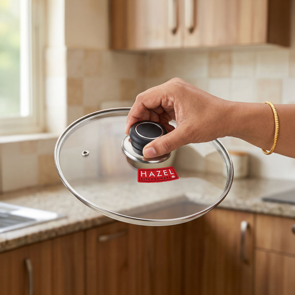 HAZEL Glass Cookware Lid With Knob and Built In Steam Vents, 20 cm