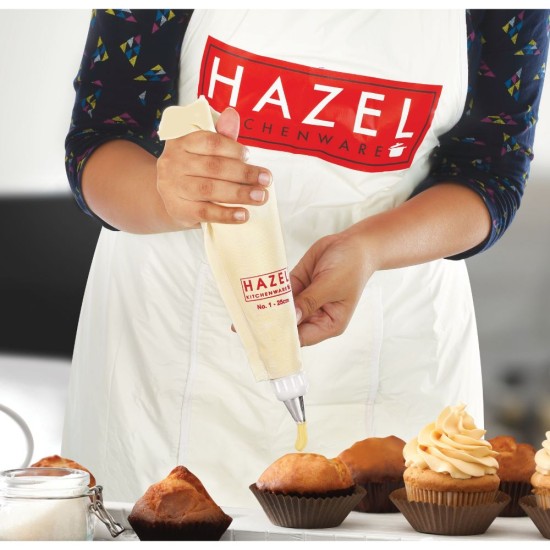HAZEL Piping Bag For Cake Decoration | Reusable Cake Icing Bag For Pastry/Cupcake | Washable Cotton Material, Small Size 25 cm, White
