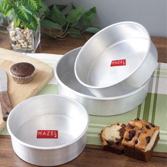 HAZEL Cake Food Grade Aluminium Mould Set of 3 round cake 6\\