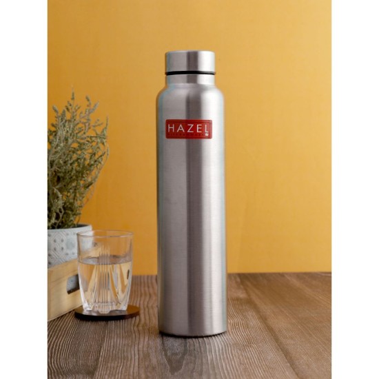 HAZEL Loch S2 Water Bottle 1.1 Litre | Stainless Steel Single Wall Fridge Water Bottle For Office | School | Trekking | Hiking | Travel, 1 Piece