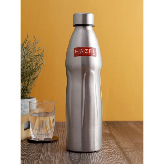 HAZEL Loch S4 Water Bottle 1.1 Litre | Stainless Steel Single Wall Fridge Water Bottle For Office | School | Trekking | Hiking | Travel, 1 Piece