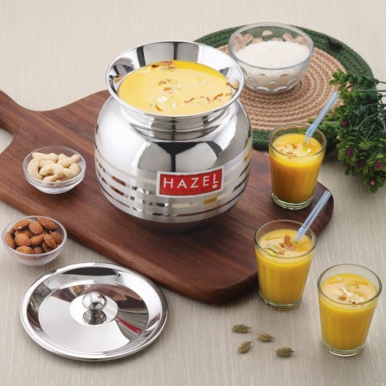 HAZEL Stainless Steel Lassi Lota, 1.8 Litres, Silver