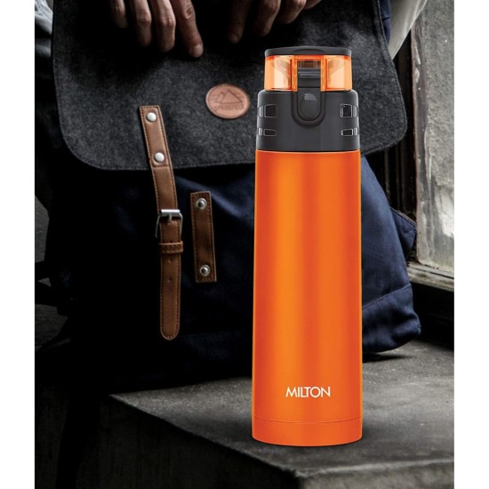 Milton Atlantis 400 Thermosteel Hot & Cold Tea Water Bottle 350 ml Orange