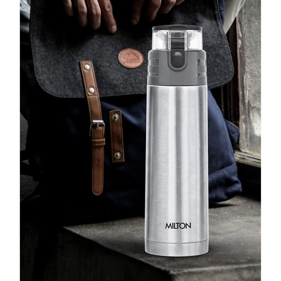 Milton Atlantis 400 Thermosteel Hot & Cold Tea Water Bottle 350 ml Silver