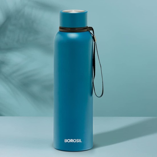 Borosil Trek Insulated Water Bottle, Stainless Steel Bottle with Double Wall Vacuum Insulation, 20 Hours Hot & 24 Hours Cold, for Everyday Use, 700 ml