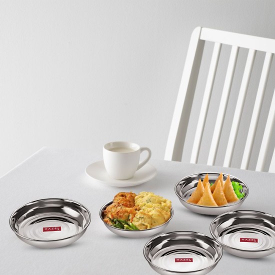 HAZEL Designer Steel Dishes / Plates - 6 Pcs Set - Large.