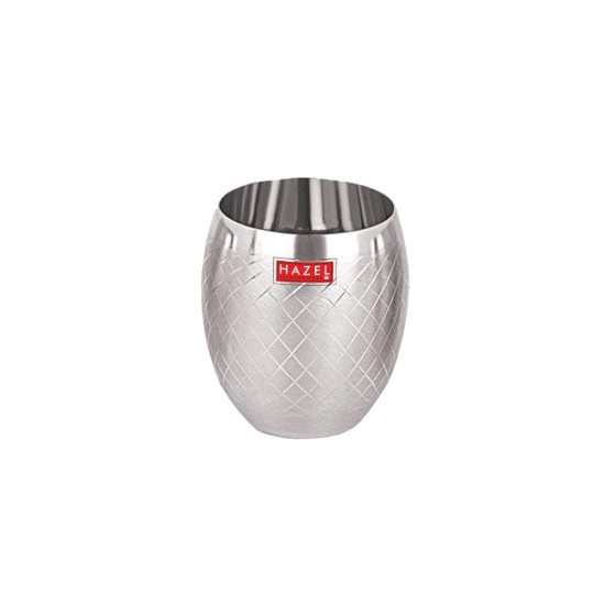 HAZEL Matt Finish Designer Stainless Steel Drinking Glasses 260 ml, Silver