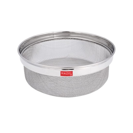 HAZEL Stainless Steel Strainer Basket Without Handle | Steel Fruits Basket | Vegetable Basket for Kitchen | Washer Colander Sieve For Kitchen | 21.5 cm