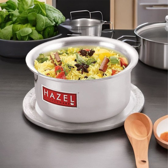 HAZEL Aluminium Induction Cookware I Aluminium Induction Cooktop Tope, 1125 ML with 4 mm Thickness I Multi-Purpose Food-Grade Aluminium Kitchen Items for Home Cooking
