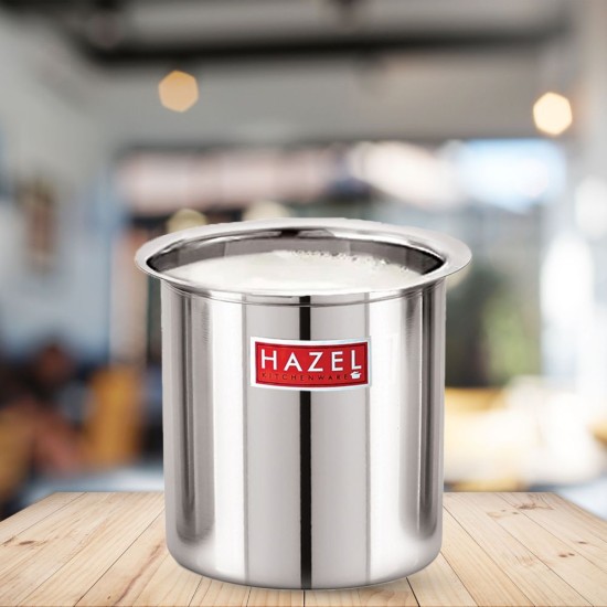HAZEL Steel Milk Pot | Stainless Steel Milk Boiler Container | Milk Boiling Vessel Gunj for Kitchen, 4000 ML
